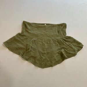 NWT American Eagle Olive Green Smocked Tiered Mini Skirt Size M